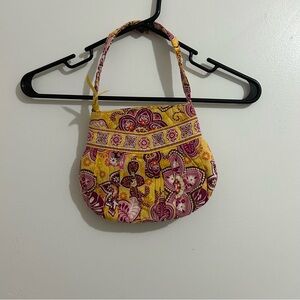Vera Bradley Bali Gold Handbag Shoulder Bag Purse Floral Yellow Pink Retired